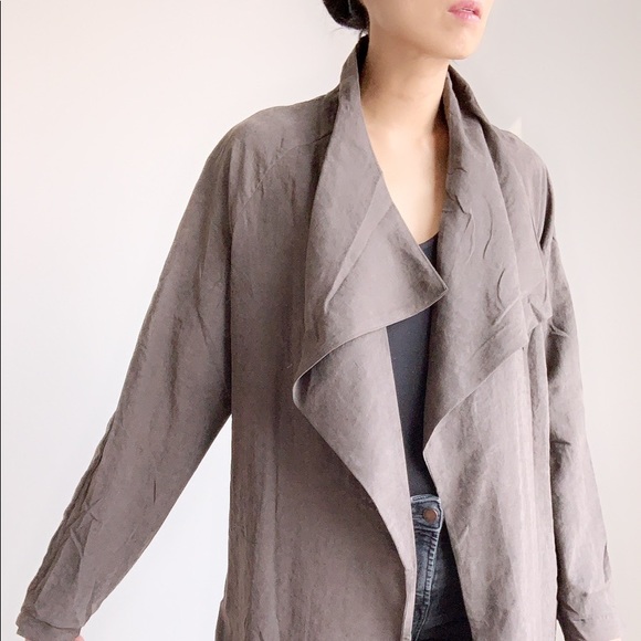 BROOKLYN LAPEL TRENCH COAT DUSTER - TOFFEE - Picture 3 of 9